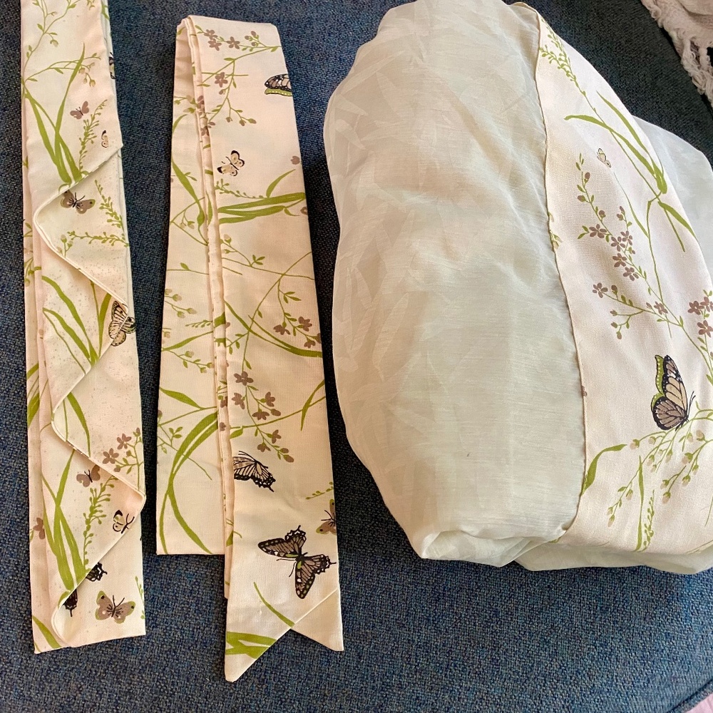 🎋Vintage 🦋 1970’s Curtain Fabric Sliding Glass Door Panel 160” x 83”  Bamboo